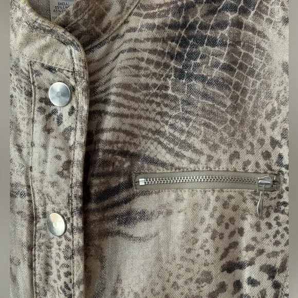 Chico's Animal Print Jacket - Cream & Brown with a touch of silver - Picture 4 of 12